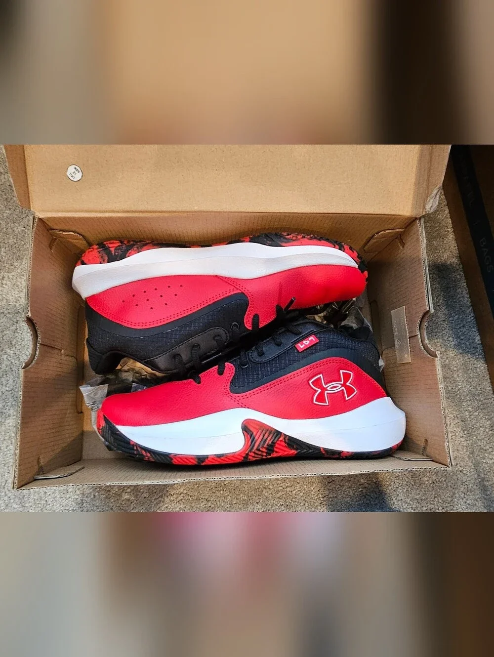 Under Armour Mens' Red and Black Performance Sneakers